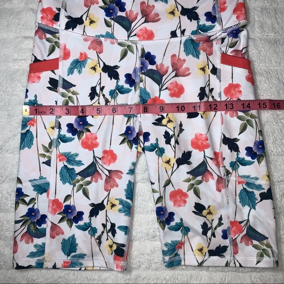Fabletics White Biker Shorts with Floral Pattern - Picture 8 of 10
